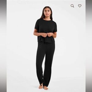 Nuuds rubbed pajama pant set black size small